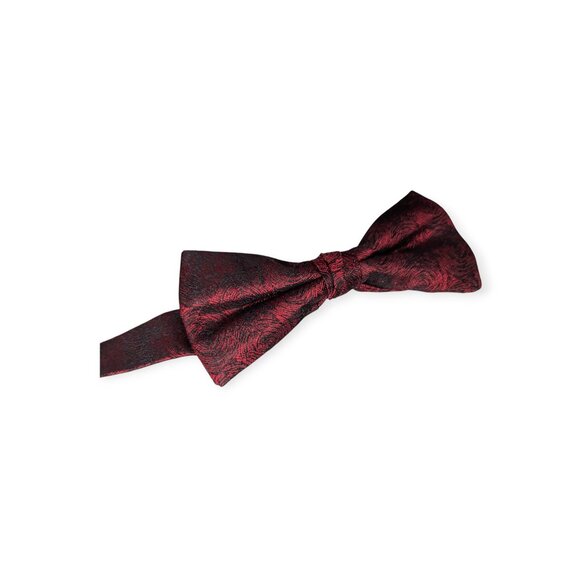 Cummerbund Set in Maroon & Black Includes Matching Bow Tie with Original Box - Picture 4 of 7